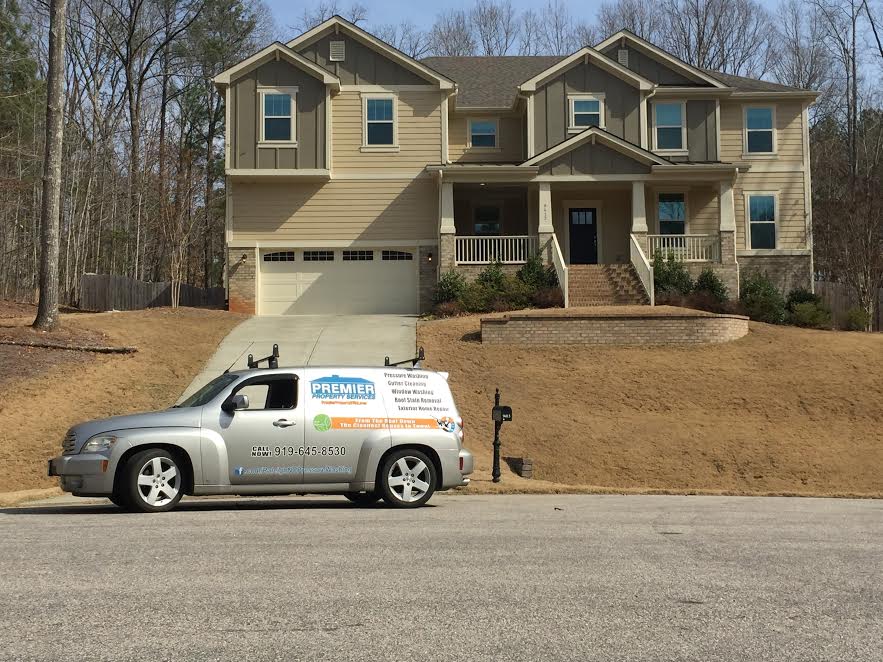 An estimator at one of our Pressure washing projects in Raleigh